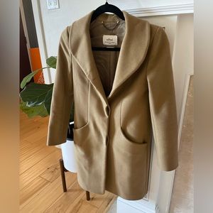ARITZIA Wilfred cocoon Beautiful classic beige tailored coat XXS wool cashmere